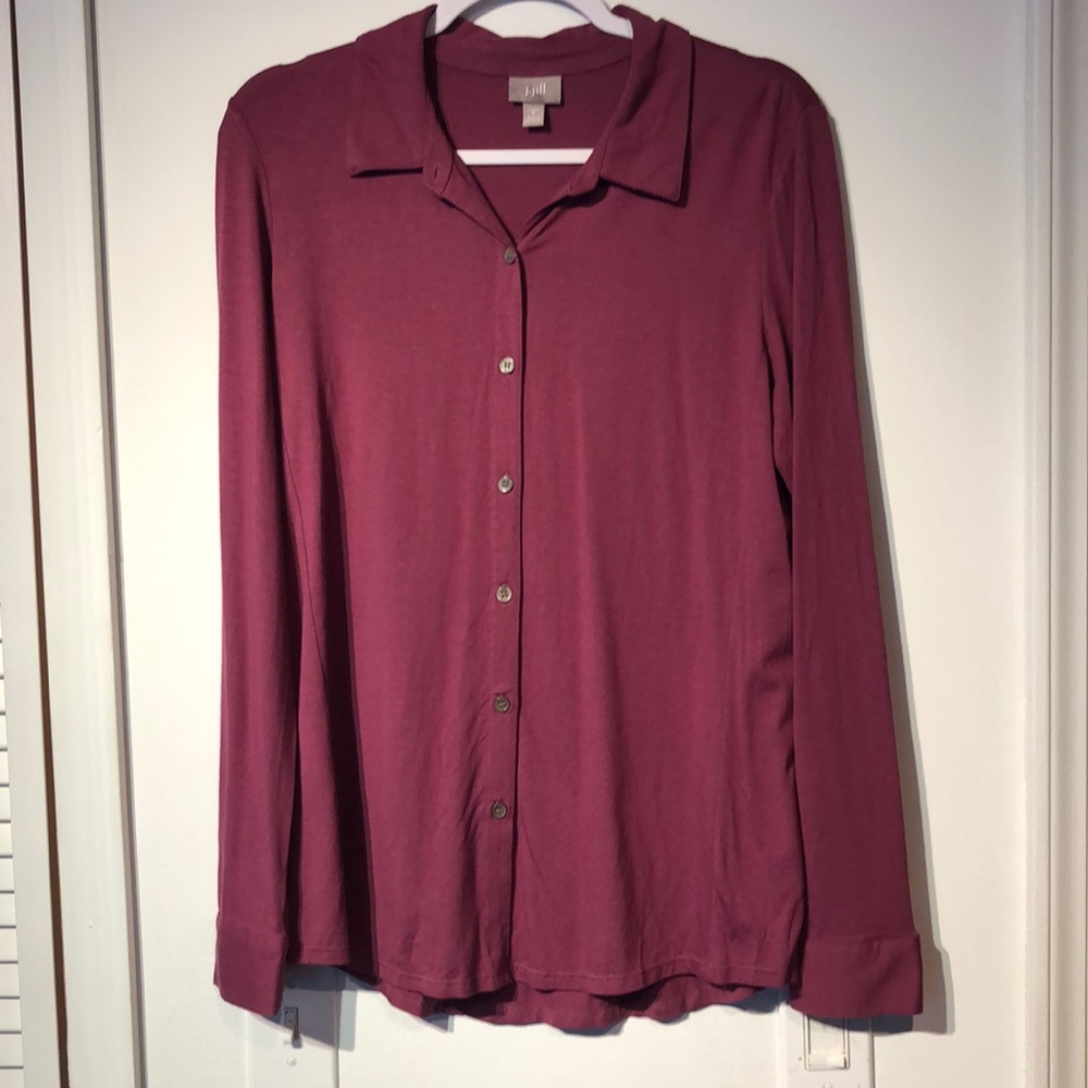 J.Jill Button stretchy down shirt
